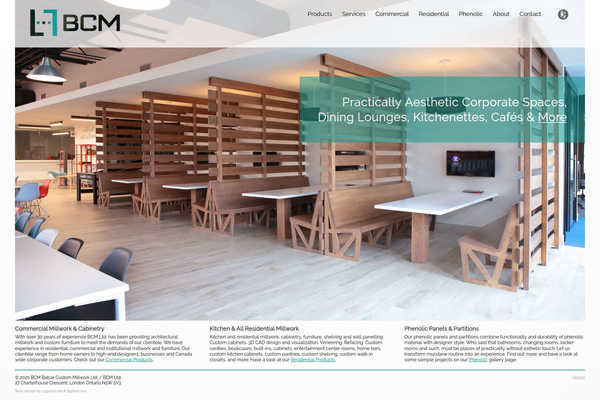 Web design by Mike Cygalski of digibee.net. London Ontario local BCM Ltd.'s' website homepage screenshot - an alternative slide.