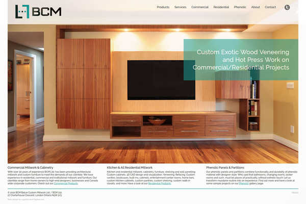 Web design by Mike Cygalski of digibee.net Web Design in London Ontario. A BCM Ltd. homepage design screenshot - an alternative slide.